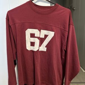 TNA Burgundy Long Sleeve Shirt with White Number
